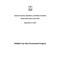Multiple Year Bus Procurement Program