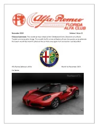 November 2014 Volume 1 Issue 11 Editorial Comments: This Month We Have Details of the Celebration Event, Chronicles of a World T