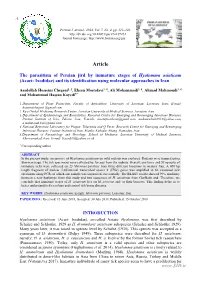 The Parasitism of Persian Jird by Immature Stages of Hyalomma Asiaticum (Acari: Ixodidae) and Its Identification Using Molecular Approaches in Iran