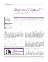 Antidepressant Potential of Nitrogen-Containing Heterocyclic Moieties: an Updated Review