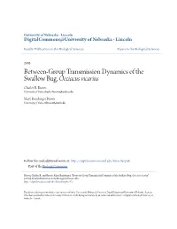Between-Group Transmission Dynamics of the Swallow Bug, Oeciacus Vicarius Charles R