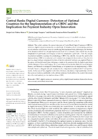 Central Banks Digital Currency: Detection of Optimal Countries for the Implementation of a CBDC and the Implication for Payment Industry Open Innovation