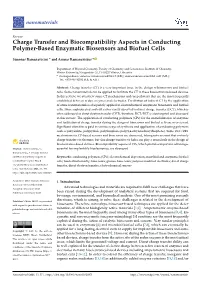 Charge Transfer and Biocompatibility Aspects in Conducting Polymer-Based Enzymatic Biosensors and Biofuel Cells