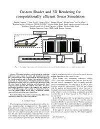 Custom Shader and 3D Rendering for Computationally Efficient Sonar