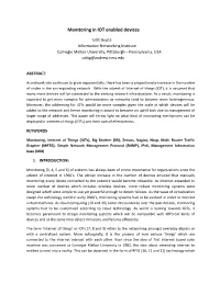Monitoring in IOT Enabled Devices