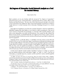 Six Degrees of Alexander: Social Network Analysis As a Tool for Ancient History