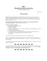 2012 October Newsletter