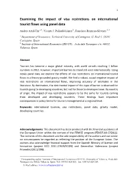 Examining the Impact of Visa Restrictions on International Tourist Flows Using Panel Data
