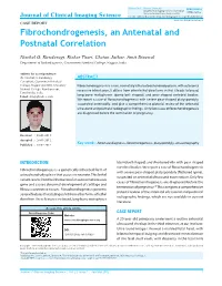 Fibrochondrogenesis, an Antenatal and Postnatal Correlation