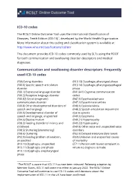 Frequently Used ICD-10 Codes