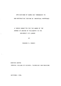Non—Destructive Testing of Industrial Materials