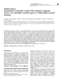 Quantitative Lymphatic Vessel Trait Analysis Suggests Vcam1 As Candidate Modifier Gene of Inflammatory Bowel Disease