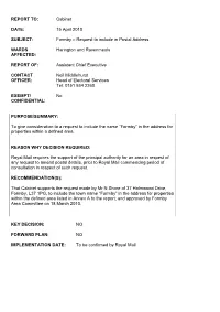 REPORT TO: Cabinet DATE: 15 April 2010 SUBJECT: Formby – Request to Include in Postal Address WARDS AFFECTED: Harington and Ra