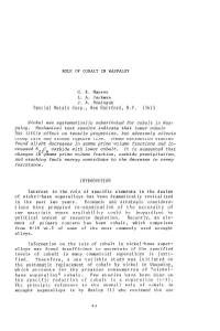 Role of Cobalt in Waspaloy