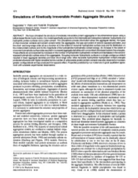 Simulations of Kinetically Irreversible Protein Aggregate Structure