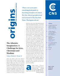 The Atheistic Imagination: a Challenge for Jews, Christians And