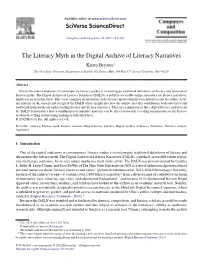 The Literacy Myth in the Digital Archive of Literacy Narratives ∗