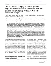 TSA-Seq Reveals a Largely Conserved Genome Organization Relative to Nuclear Speckles with Small Position Changes Tightly Correlated with Gene Expression Changes