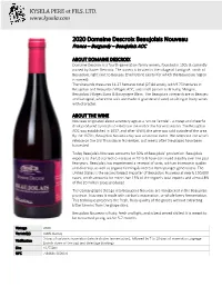 2020 Domaine Descroix Beaujolais Nouveau France – Burgundy – Beaujolais AOC