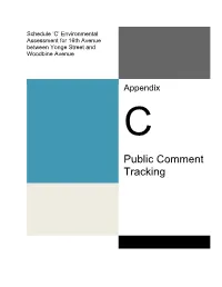 Appendix C Public Comment Tracking