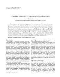 Assembling Technologies for Functional Garments—An Overview