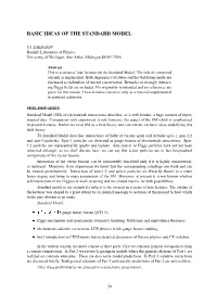 Basic Ideas of the Standard Model