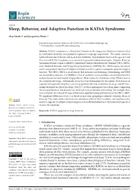 Sleep, Behavior, and Adaptive Function in KAT6A Syndrome