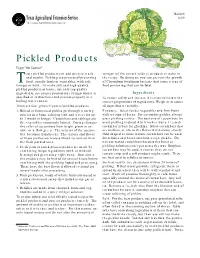 Tasty Pickled Products Can Add Spice to Meals
