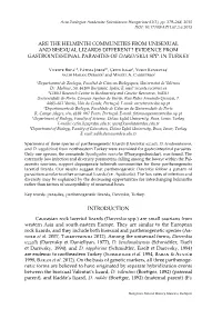 Are the Helminth Communities from Unisexual and Bisexual Lizards Different? Evidence from Gastrointestinal Parasites of Darevskia Spp
