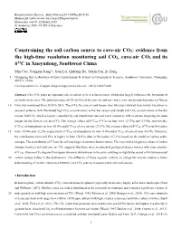 Constraining the Soil Carbon Source to Cave-Air