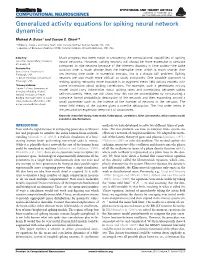 Generalized Activity Equations for Spiking Neural Network Dynamics
