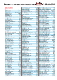 L'index Des Articles Deja Parus Dans 284 COMPRIS