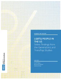 Select Findings from the Generations and Transpop Studies