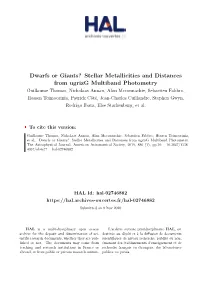 Stellar Metallicities and Distances from Ugrizg Multiband Photometry