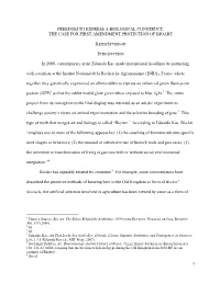 THE CASE for FIRST AMENDMENT PROTECTION of BIOART in 2000