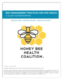 Best Management Practices for Hive Health a Guide for Beekeepers