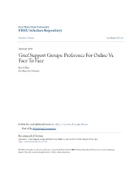 Grief Support Groups: Preference for Online Vs