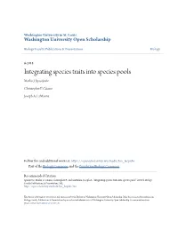 Integrating Species Traits Into Species Pools Marko J