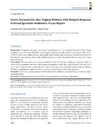 Severe Parametritis After Vaginal Delivery with Delayed Response to Broad Spectrum Antibiotics: a Case Report