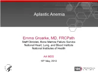 AAMDSIF Aplastic Anemia Presentation