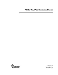 AXI for Maxada Reference Manual