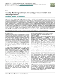Enacting Shared Responsibility in Biosecurity Governance: Insights from Adaptive Governance