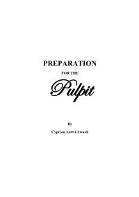 Preparation for the Pulpit