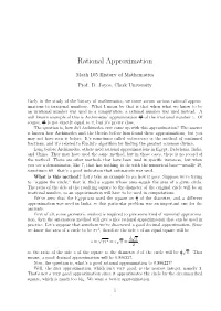 Rational Approximations to Irrationals