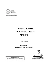Resonance and Resonators