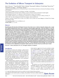 The Evolution of Silicon Transport in Eukaryotes Article Open Access
