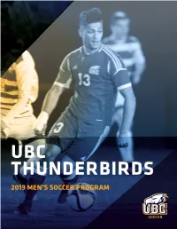 Ubc Thunderbirds 2019 Men’S Soccer Program