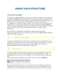 Array Data Structure
