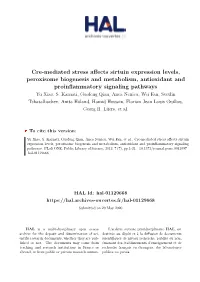 Cre-Mediated Stress Affects Sirtuin Expression Levels, Peroxisome Biogenesis and Metabolism, Antioxidant and Proinflammatory Signaling Pathways Yu Xiao, S