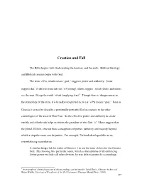 Creation and Fall